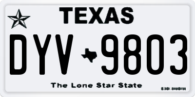 TX license plate DYV9803