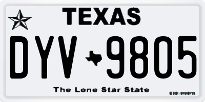 TX license plate DYV9805