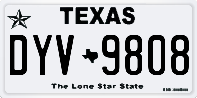 TX license plate DYV9808