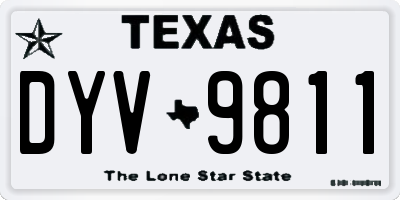 TX license plate DYV9811
