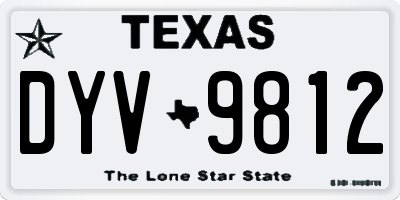 TX license plate DYV9812