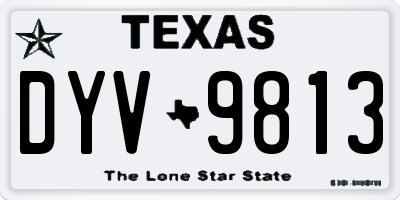 TX license plate DYV9813