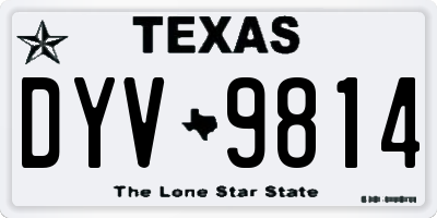 TX license plate DYV9814