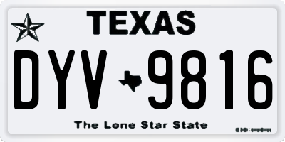 TX license plate DYV9816
