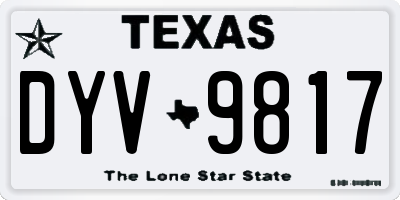 TX license plate DYV9817