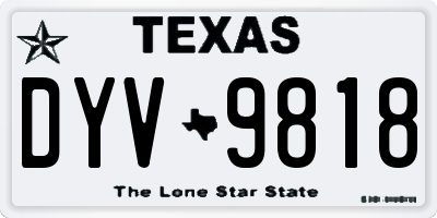 TX license plate DYV9818