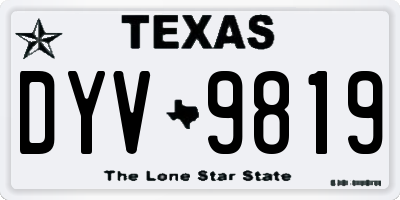 TX license plate DYV9819