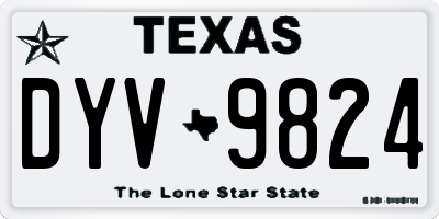 TX license plate DYV9824
