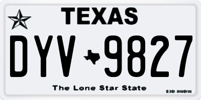 TX license plate DYV9827