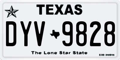 TX license plate DYV9828