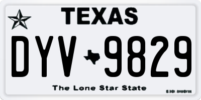TX license plate DYV9829