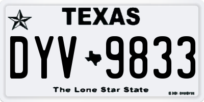 TX license plate DYV9833