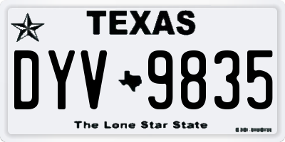 TX license plate DYV9835