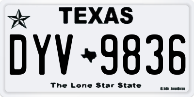 TX license plate DYV9836