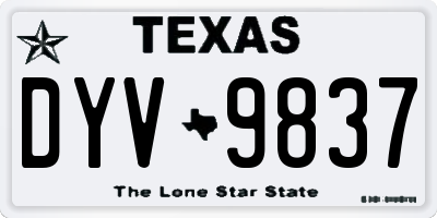 TX license plate DYV9837