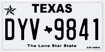 TX license plate DYV9841