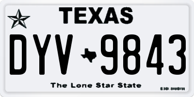 TX license plate DYV9843
