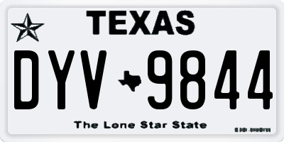 TX license plate DYV9844