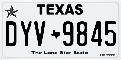 TX license plate DYV9845