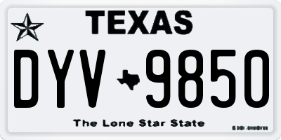 TX license plate DYV9850