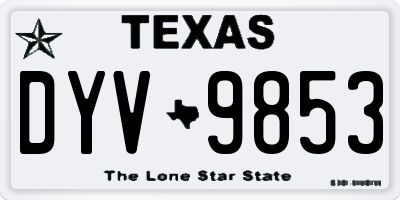TX license plate DYV9853