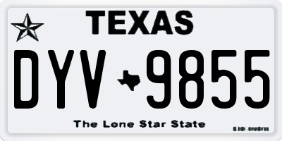 TX license plate DYV9855
