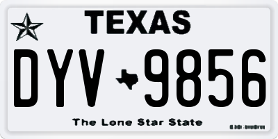 TX license plate DYV9856