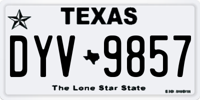 TX license plate DYV9857