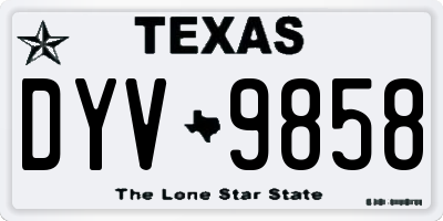 TX license plate DYV9858