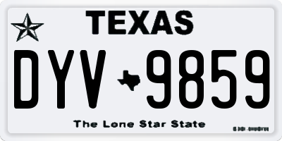 TX license plate DYV9859