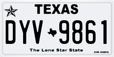 TX license plate DYV9861