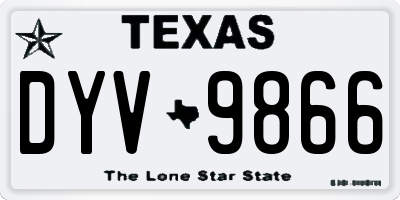 TX license plate DYV9866