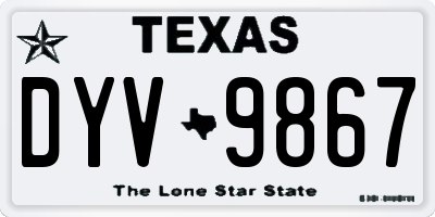 TX license plate DYV9867