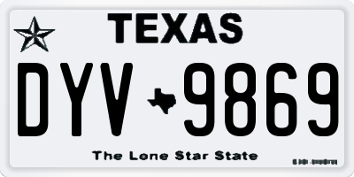 TX license plate DYV9869