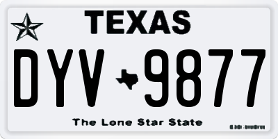 TX license plate DYV9877