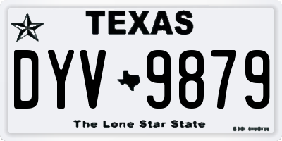 TX license plate DYV9879