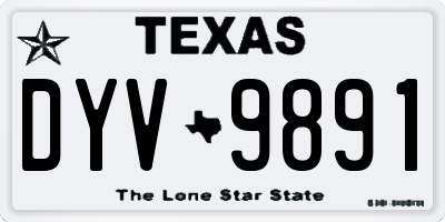 TX license plate DYV9891
