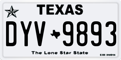 TX license plate DYV9893