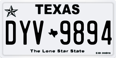 TX license plate DYV9894