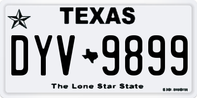 TX license plate DYV9899
