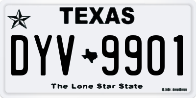 TX license plate DYV9901