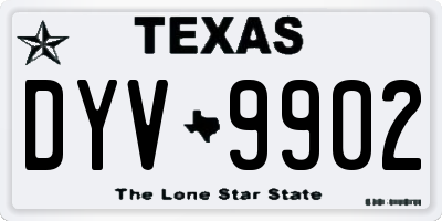 TX license plate DYV9902