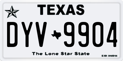 TX license plate DYV9904