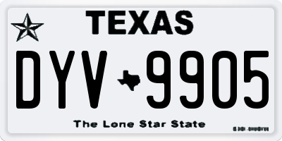 TX license plate DYV9905