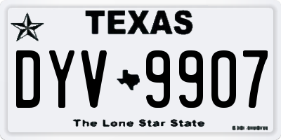 TX license plate DYV9907