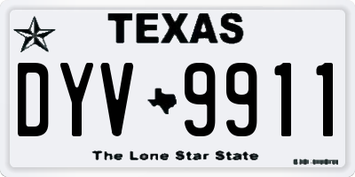 TX license plate DYV9911