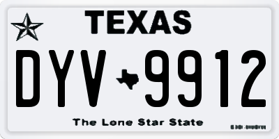 TX license plate DYV9912