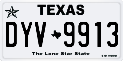 TX license plate DYV9913
