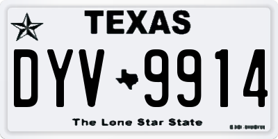 TX license plate DYV9914