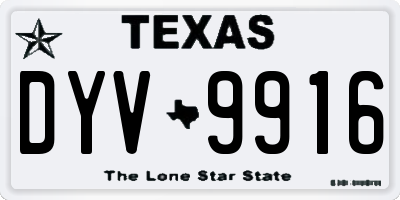 TX license plate DYV9916